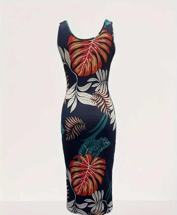 Tropical print Tank Dress
